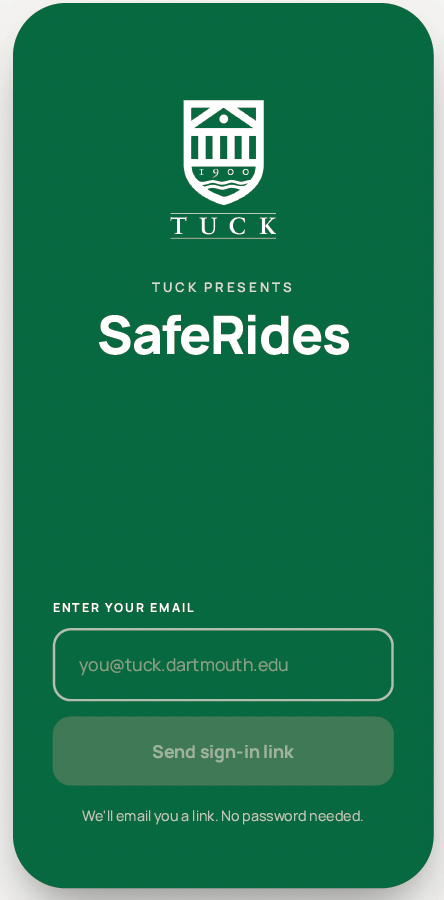 Saferides screen